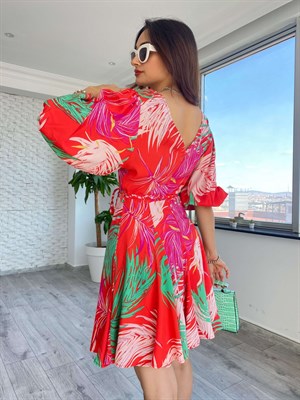 Red Back V Dress Tie