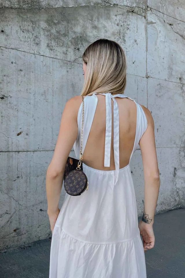 White Halterneck Dress