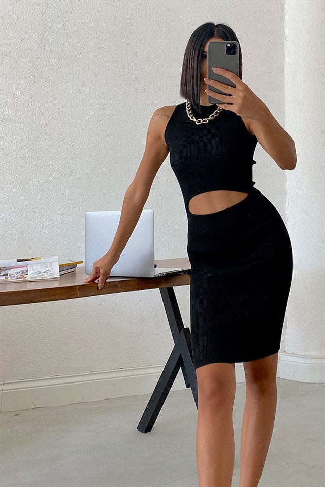 Window Detail Knitwear Dress Standard Size