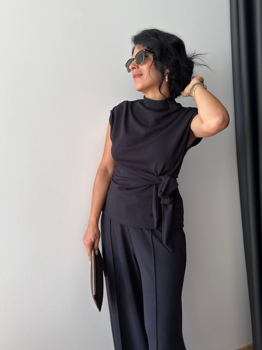 Modal High-Neck Drape Set