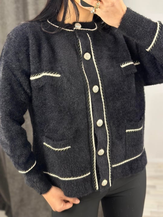 Premium Black Chanel Inspired Cardigan