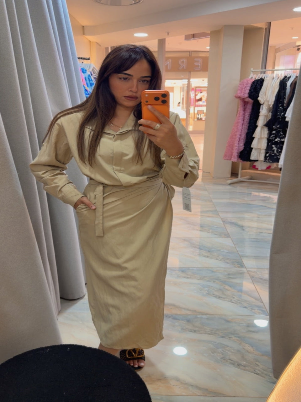 Soft Wrap Dress STD Size Beige