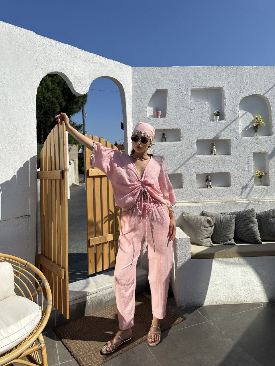 Coastal Muslin Shell Set Pink