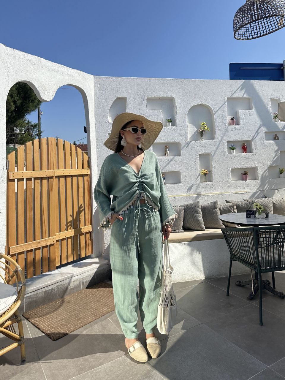 Coastal Muslin Shell Set Blue