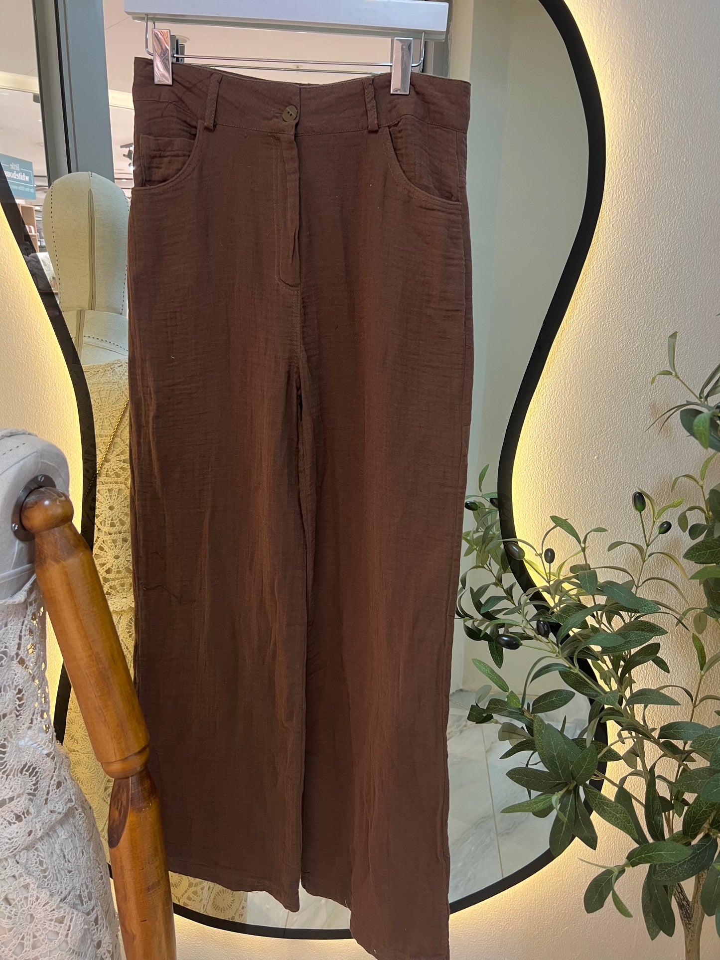 Embroidery Muslin Brown Set
