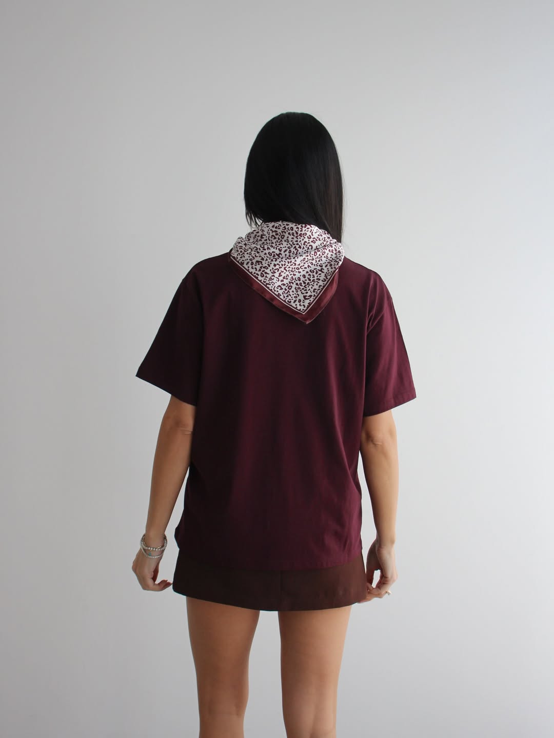 Monroe Scarf Detail Tee Burgundy