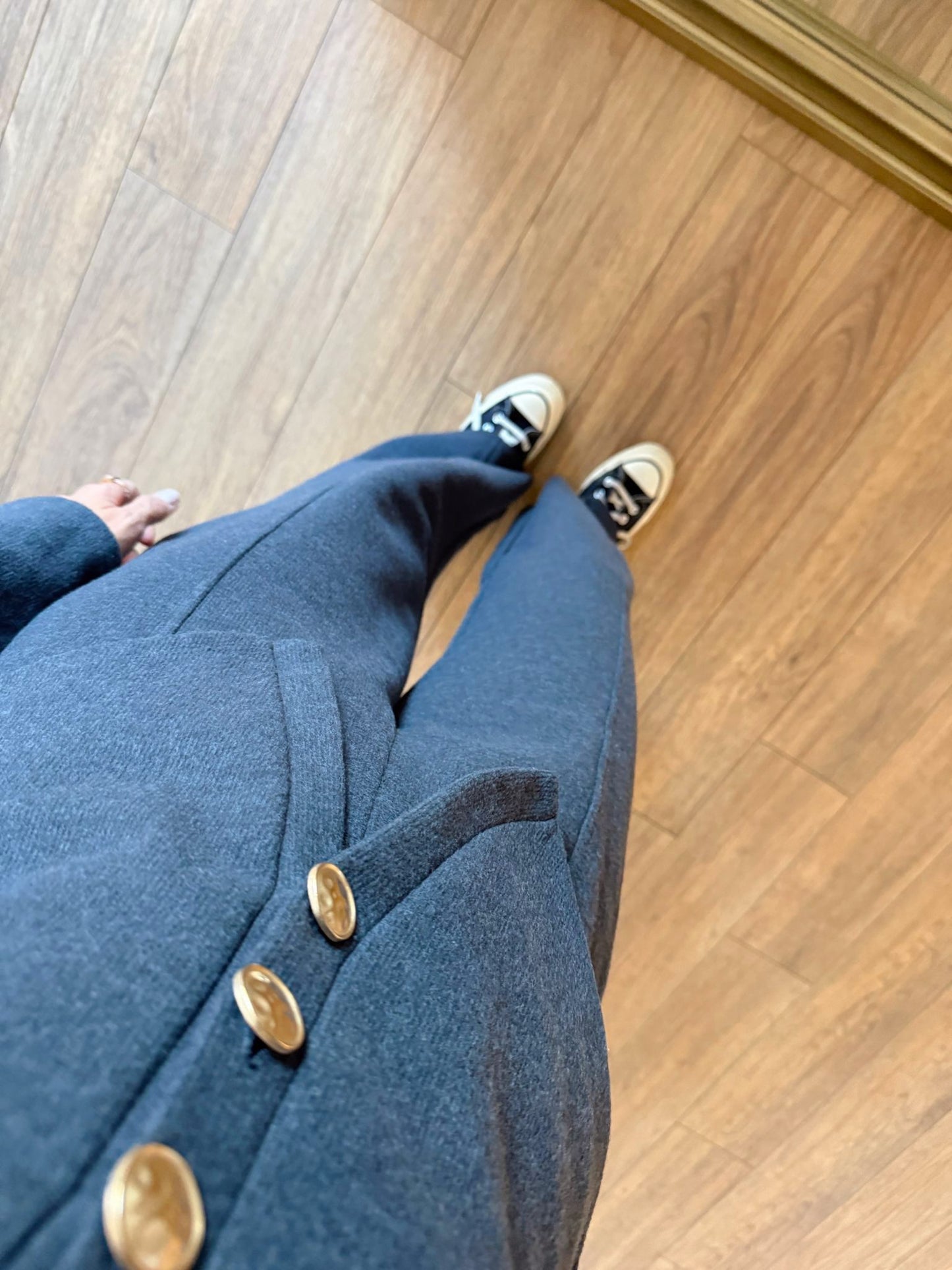 Grey Luxe Button Co-Ord Set