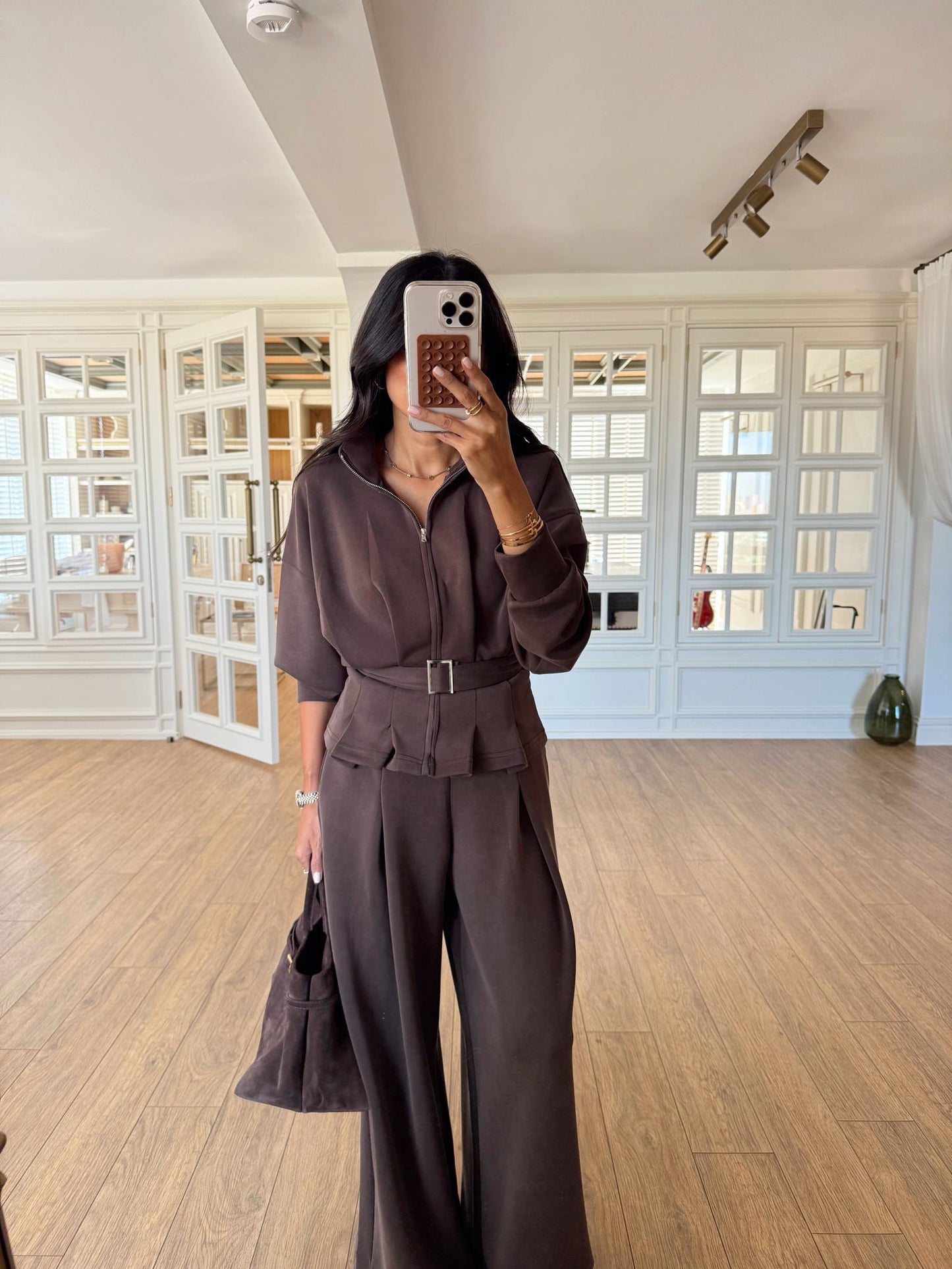 Premium Modal Tracksuit Set Brown