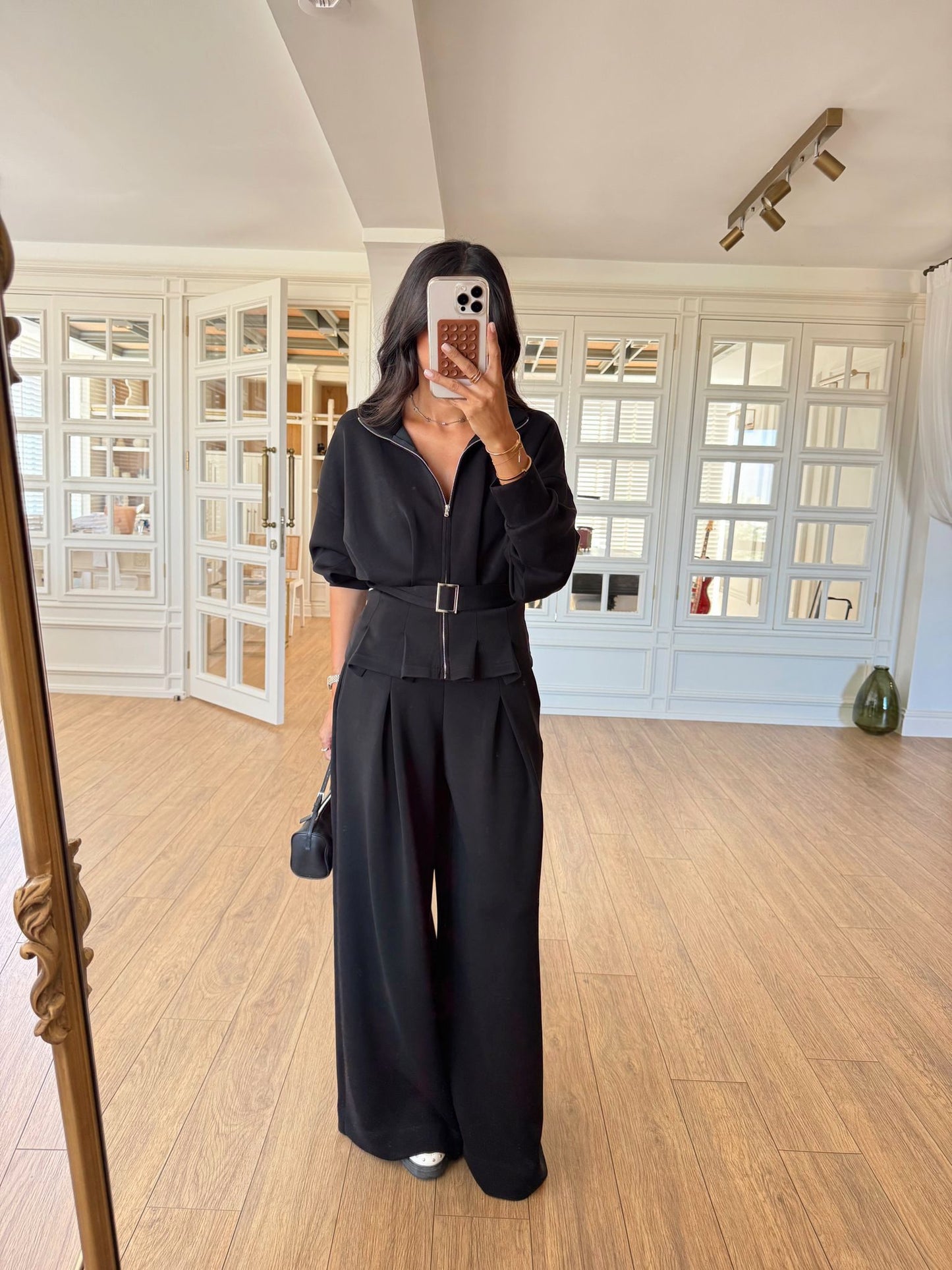 Premium Modal Tracksuit Set Black