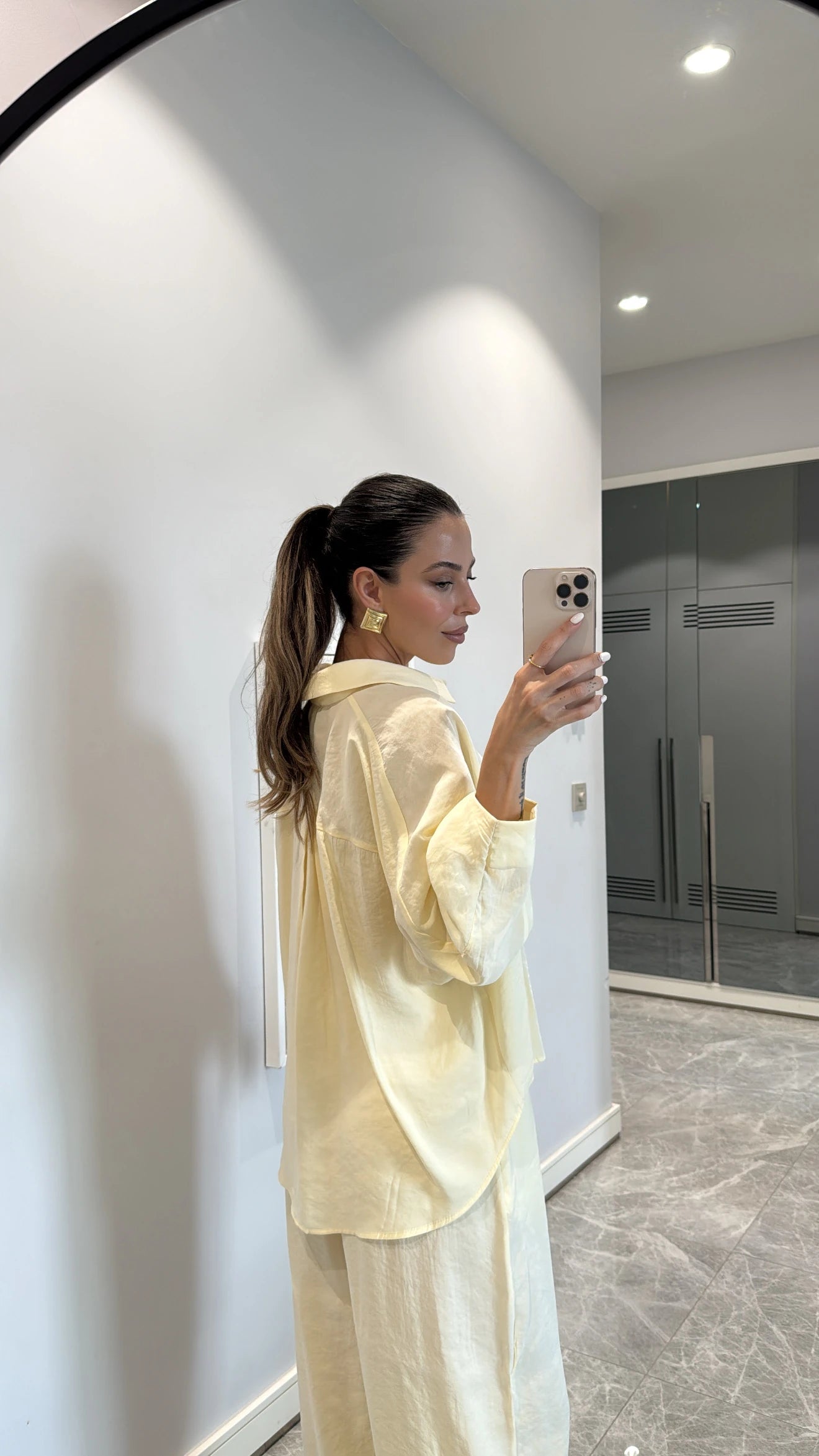 Butter Yellow Luxe Tencel Co-Ord — Relaxed Balloon Pants & Button-Down Top