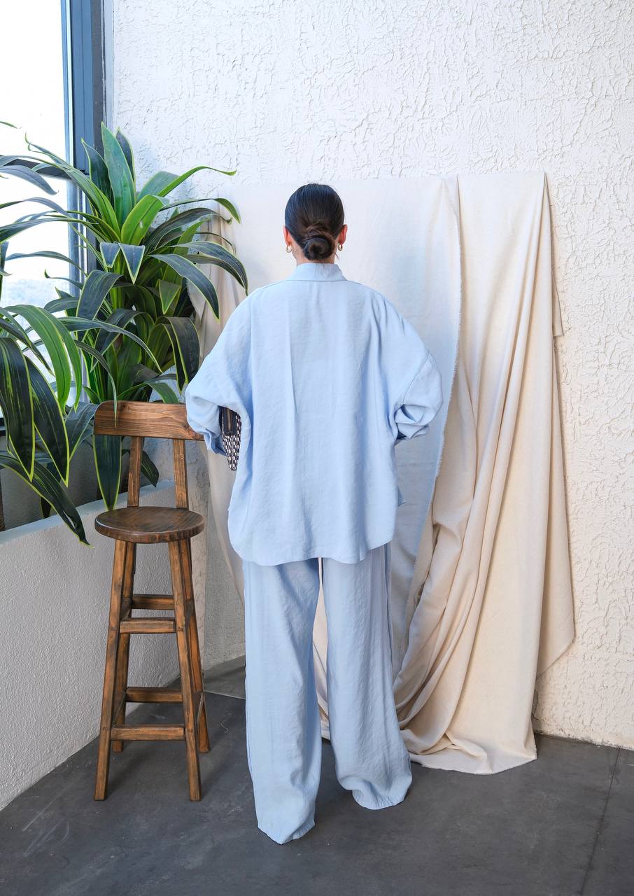 Breezy Luxe Co-Ord Set Baby Blue