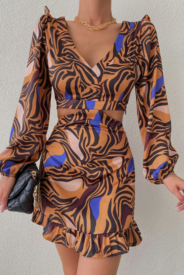 Striped Back Wild Pattern Dress