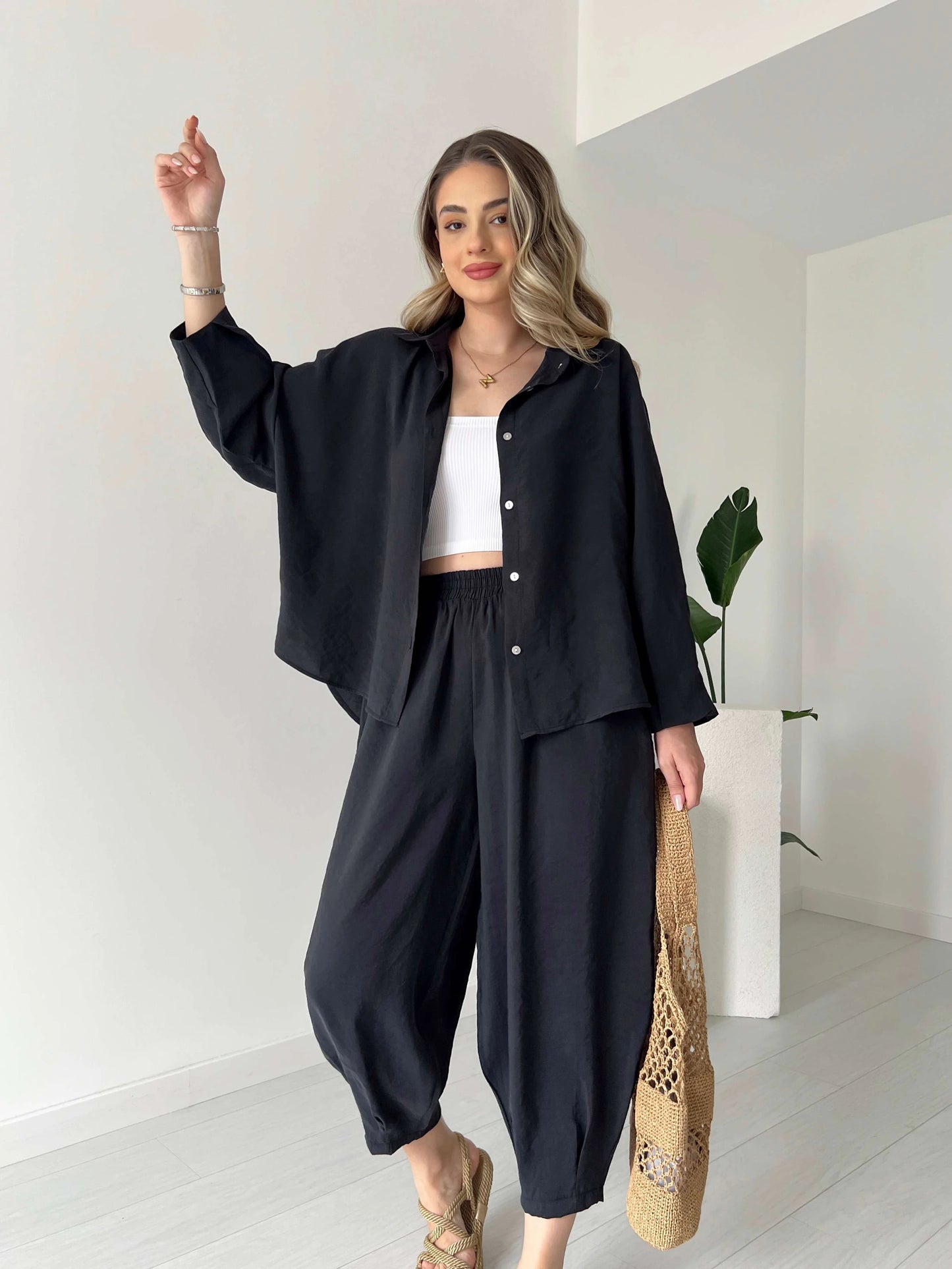 Tencel Modal Fabric Set Black