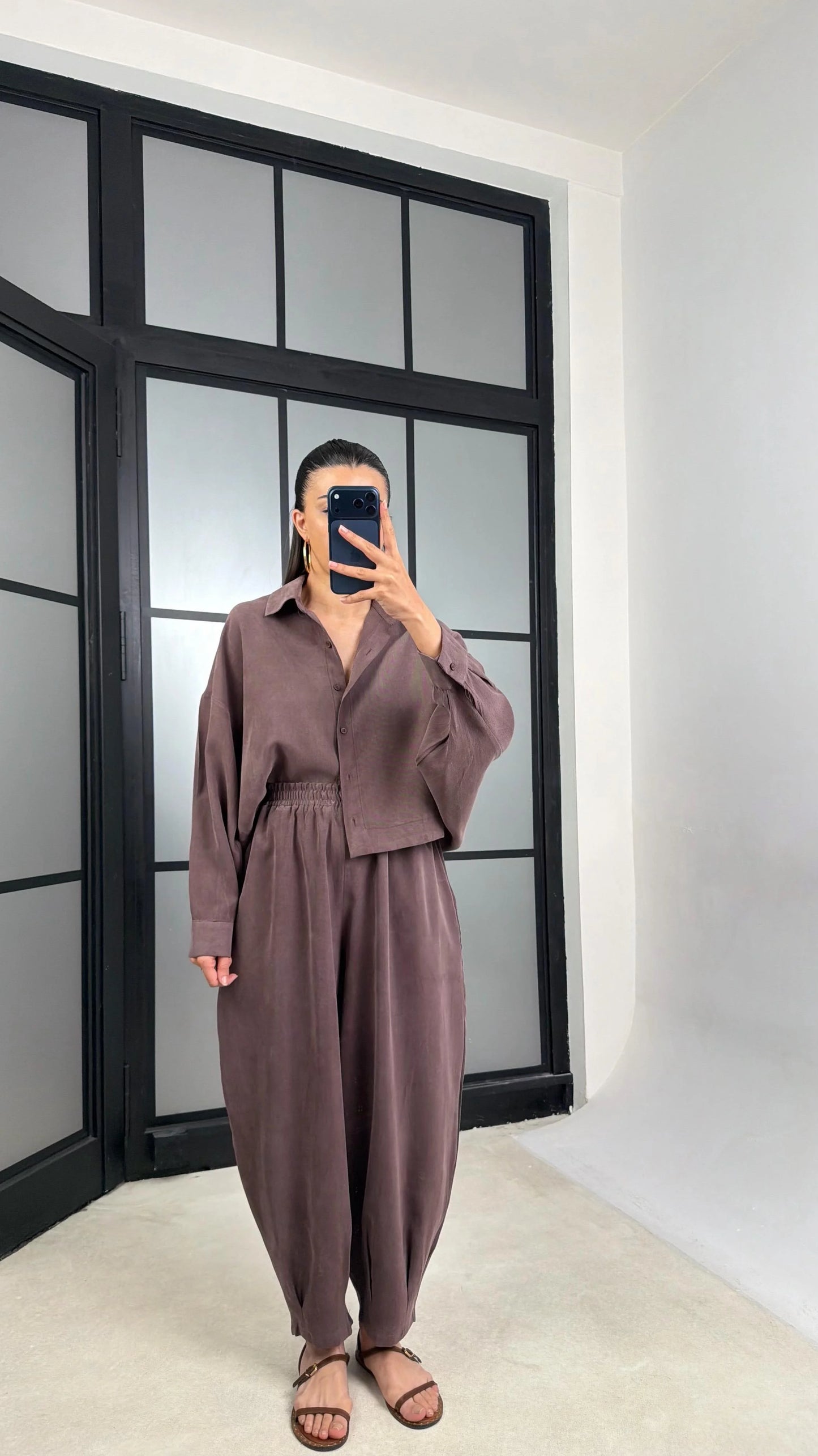 The Luna Tencel Set Brown