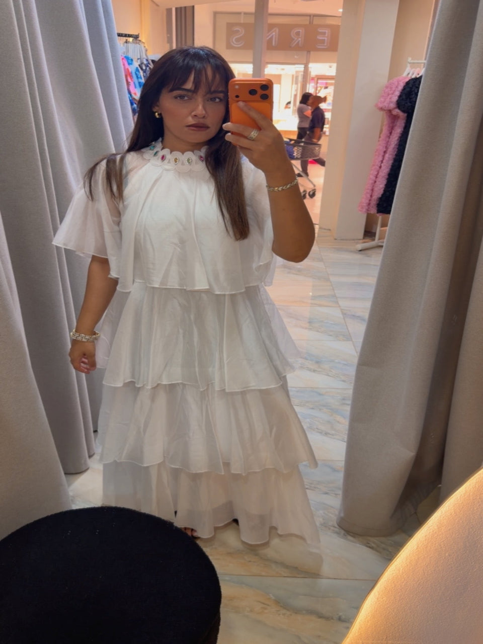 Stone Halo Dress White