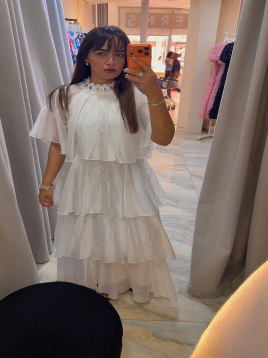 Stone Halo Dress White