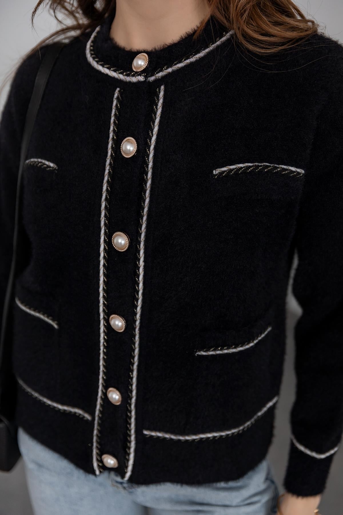 Premium Black Chanel Inspired Cardigan