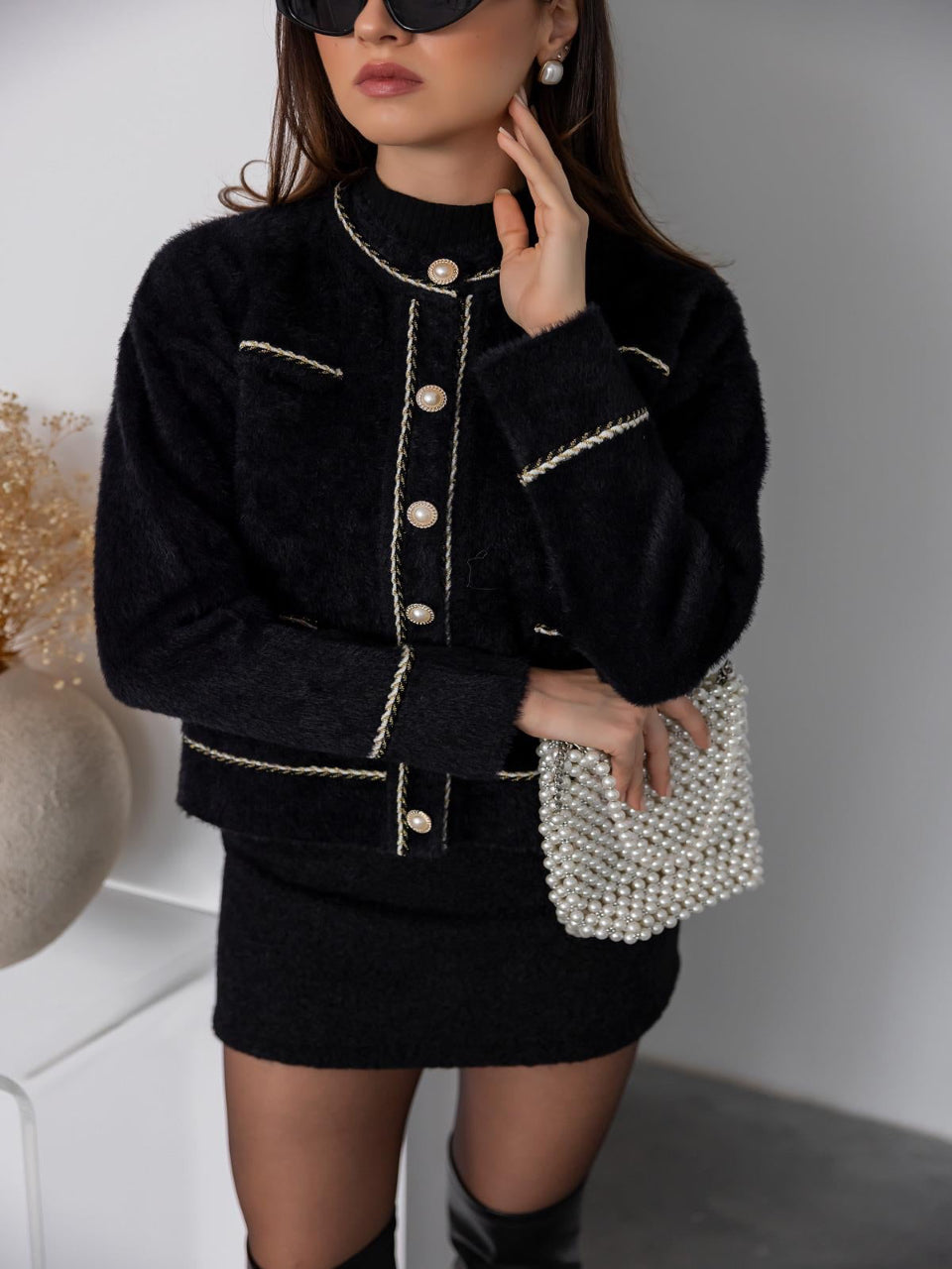 Premium Black Chanel Inspired Cardigan