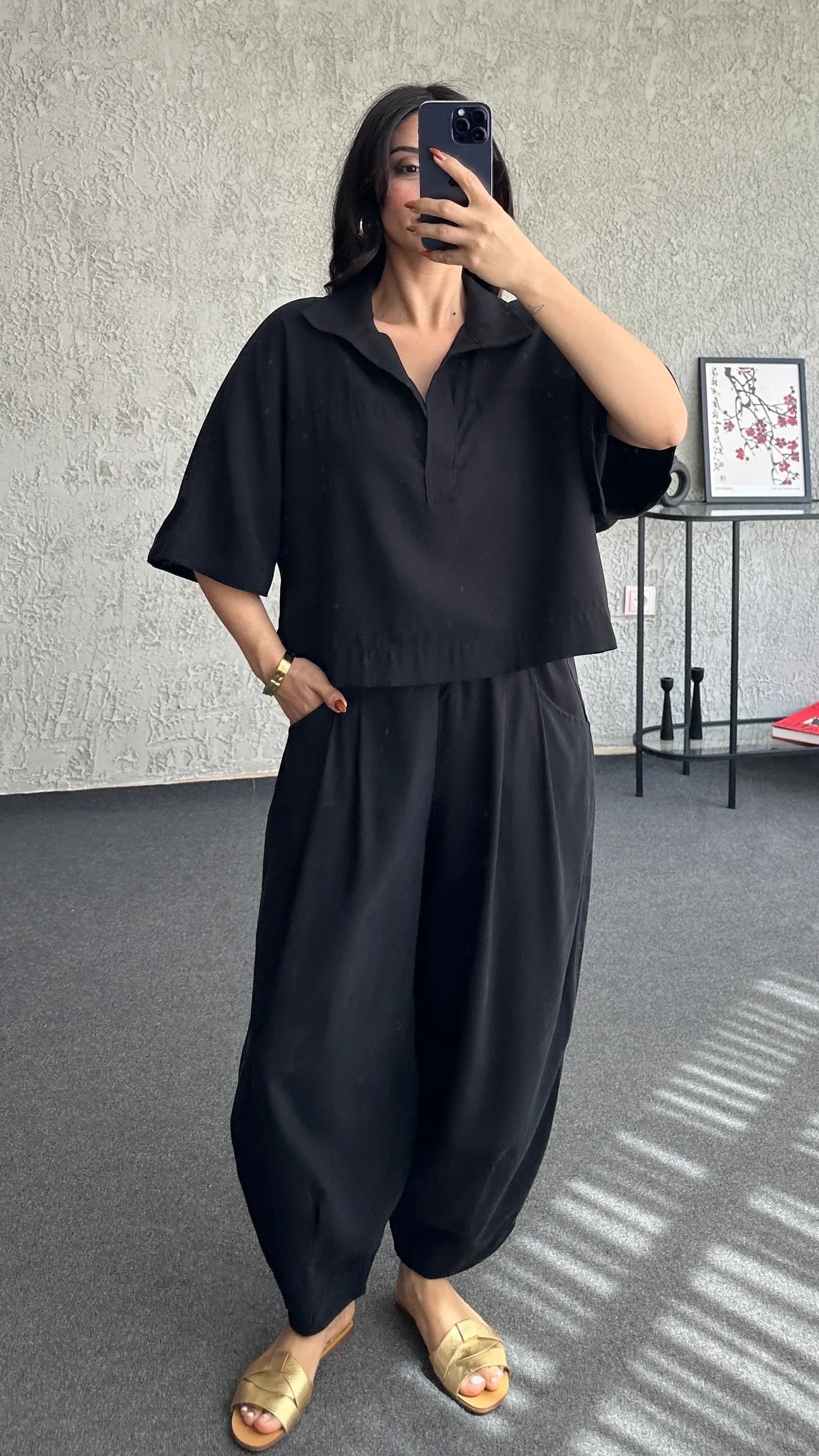 Polo Lounge Set Black