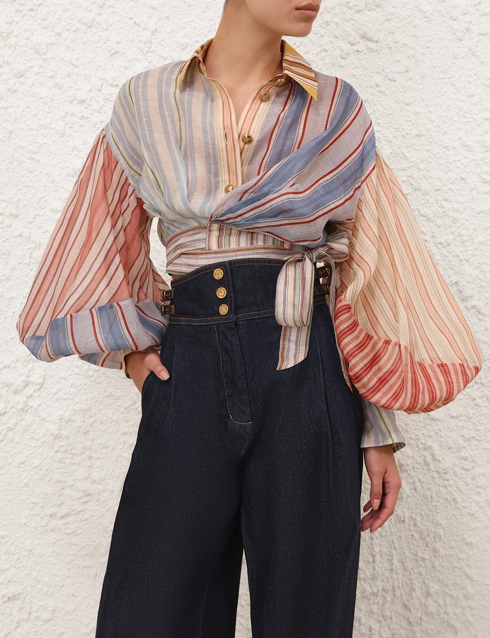 Rebel Stripe Sash Blouse