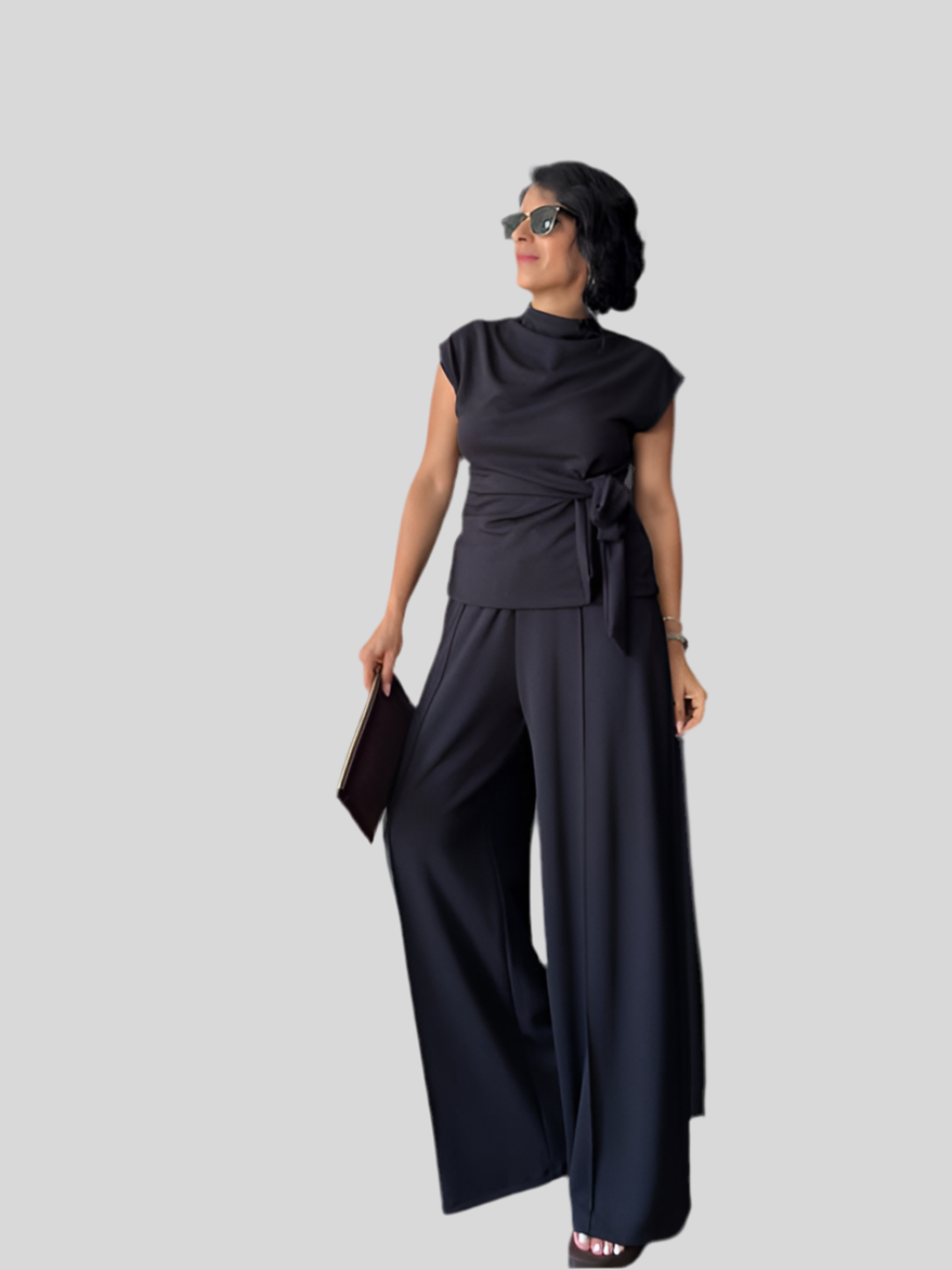 Modal High-Neck Drape Set