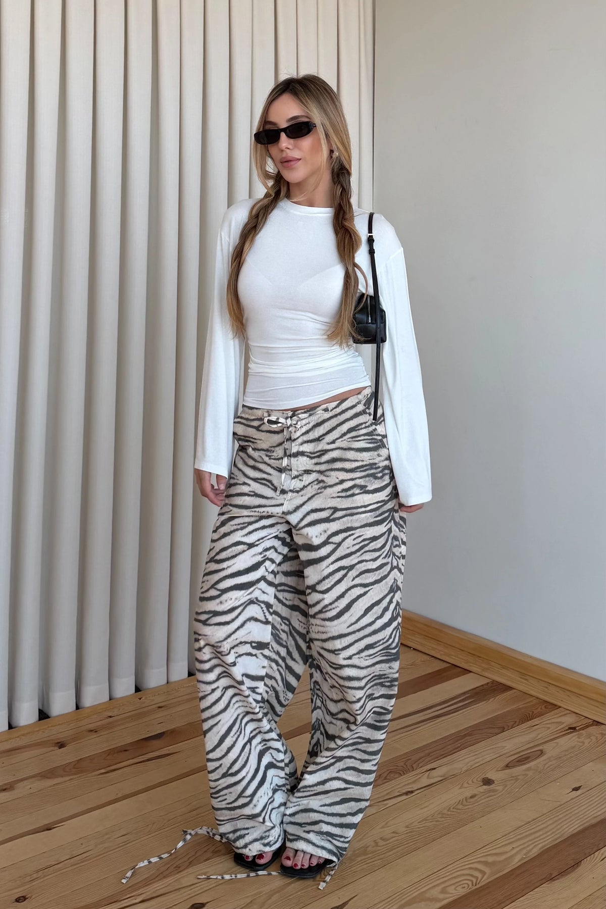 Wild Side Zebra Drawstring Pants