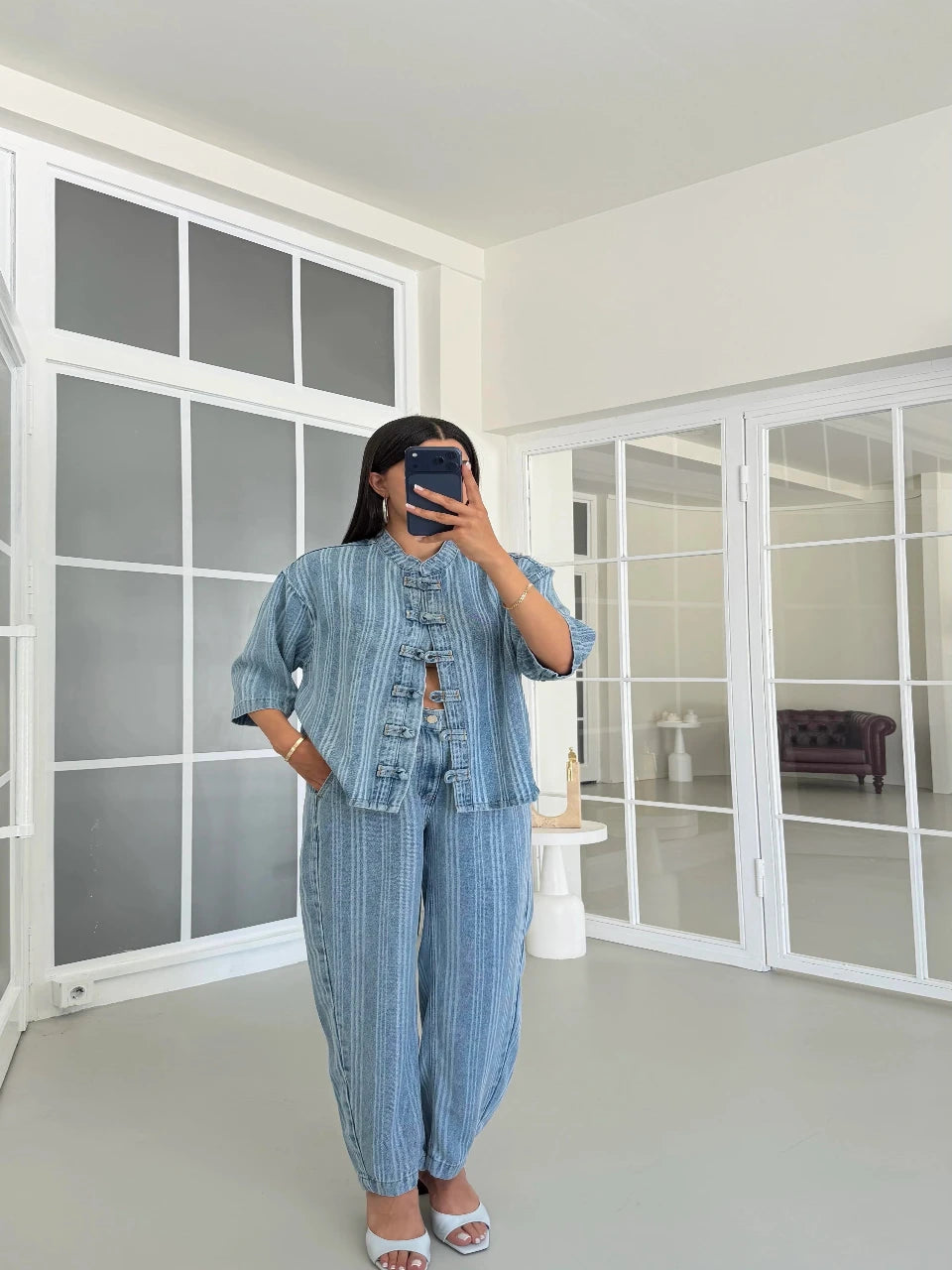 Pinstripe Tencel Set
