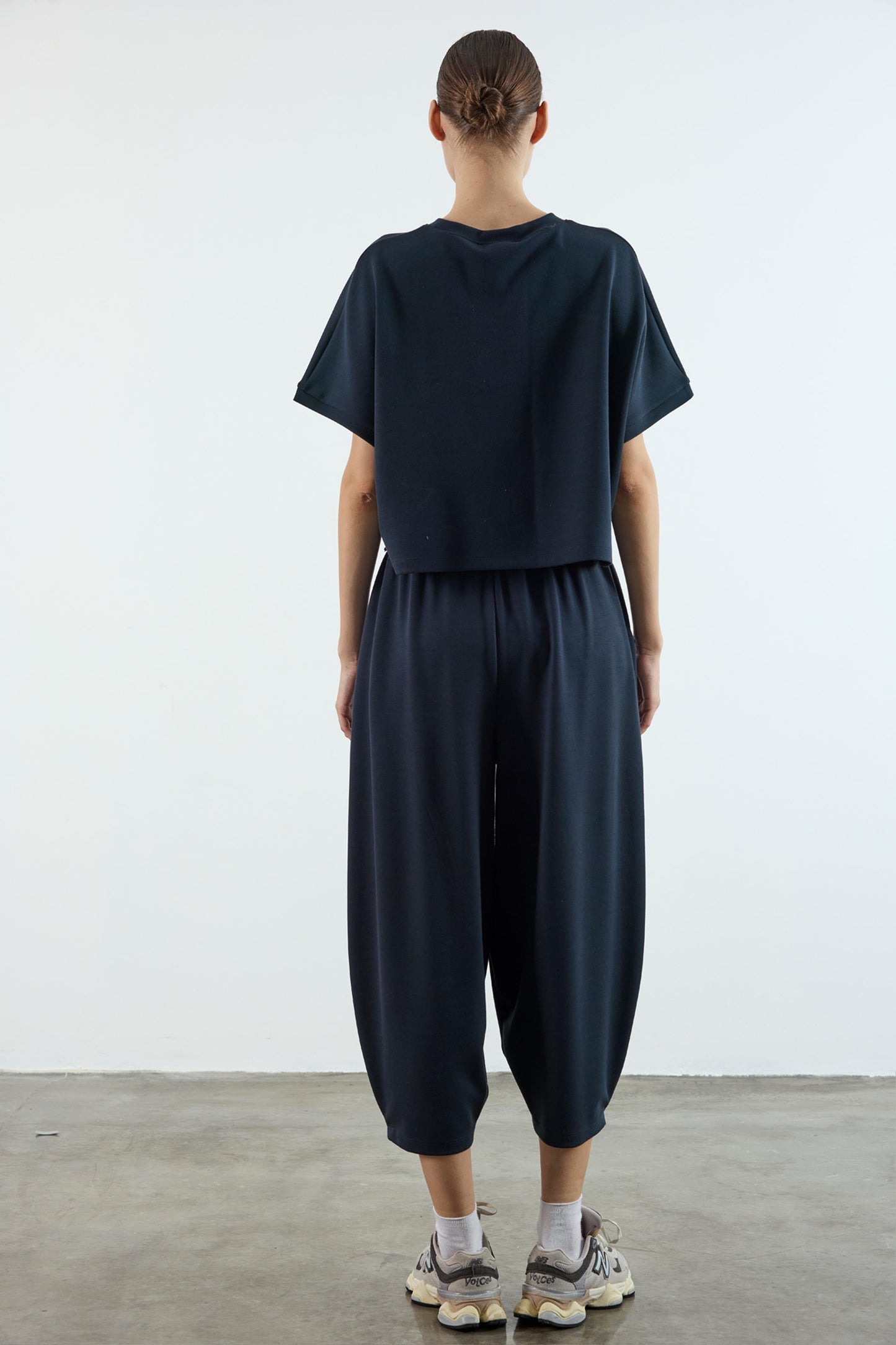 Modal Fabric Hem Detailed Loungewear Comfort Set Navy