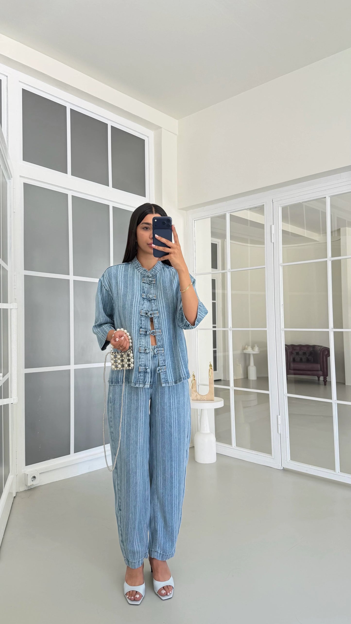 Pinstripe Tencel Set