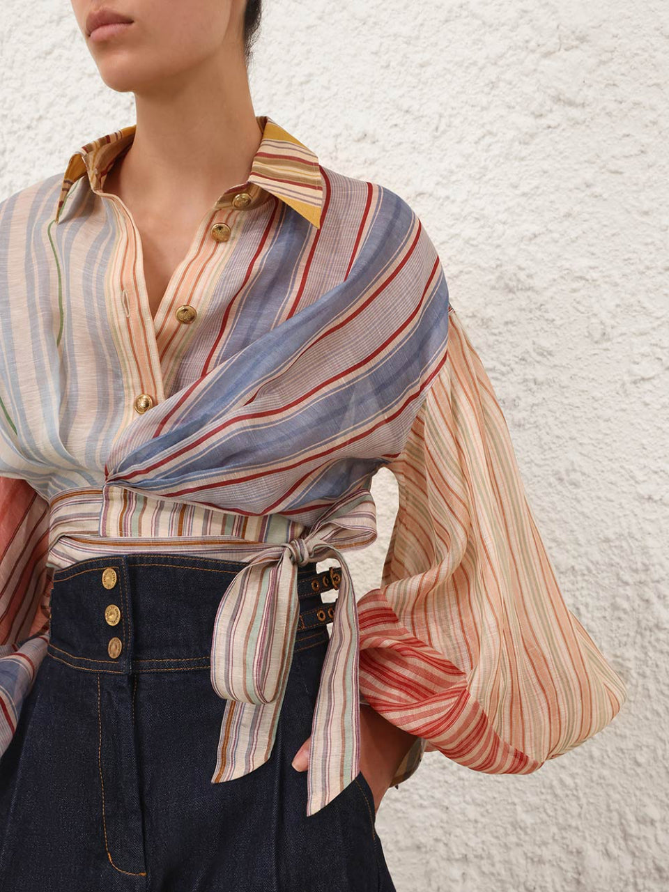 Rebel Stripe Sash Blouse