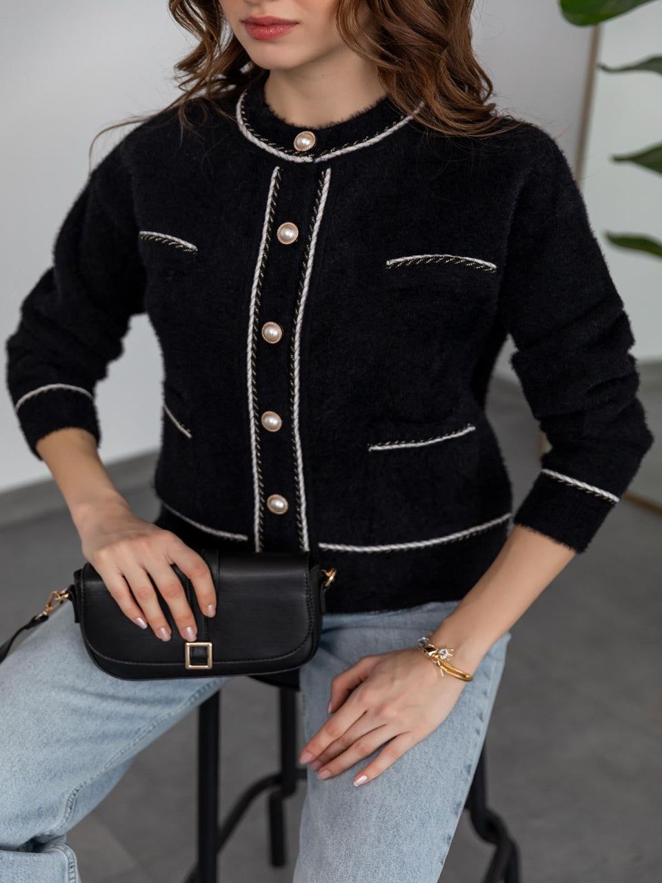 Premium Black Chanel Inspired Cardigan