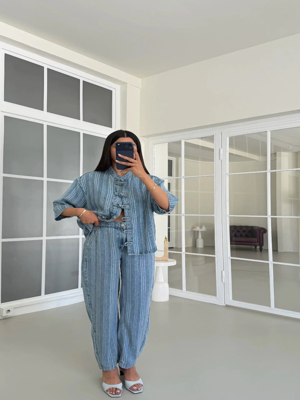 Pinstripe Tencel Set