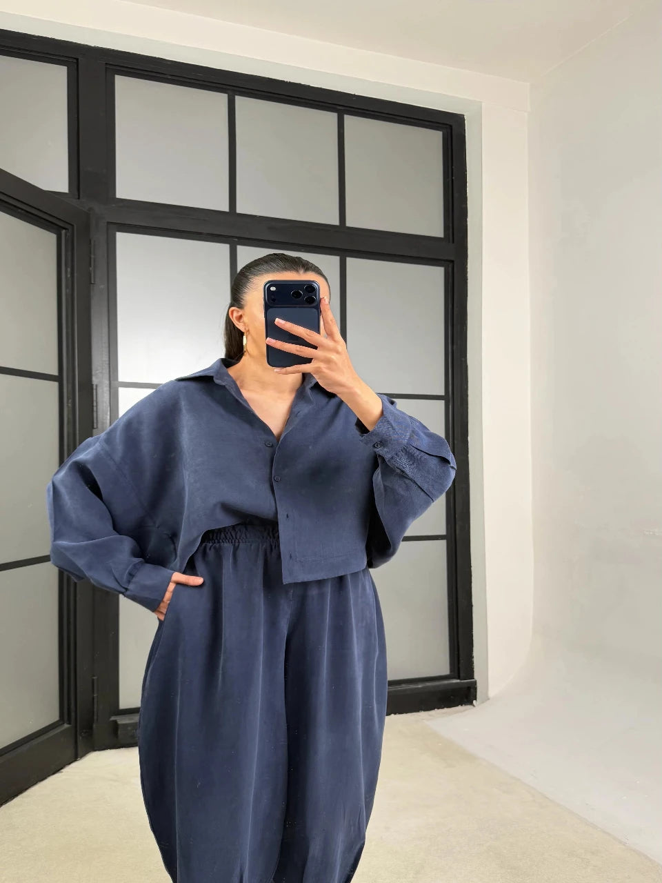 The Luna Tencel Set Navy