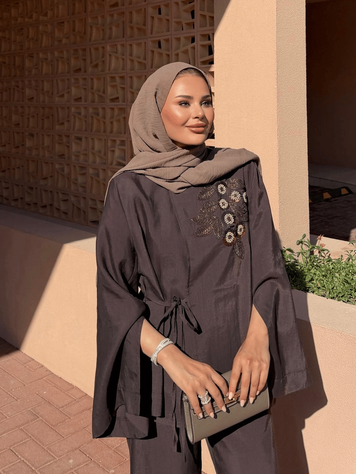 The Sahara Tie-Waist Co-Ord Set Chocolate Brown