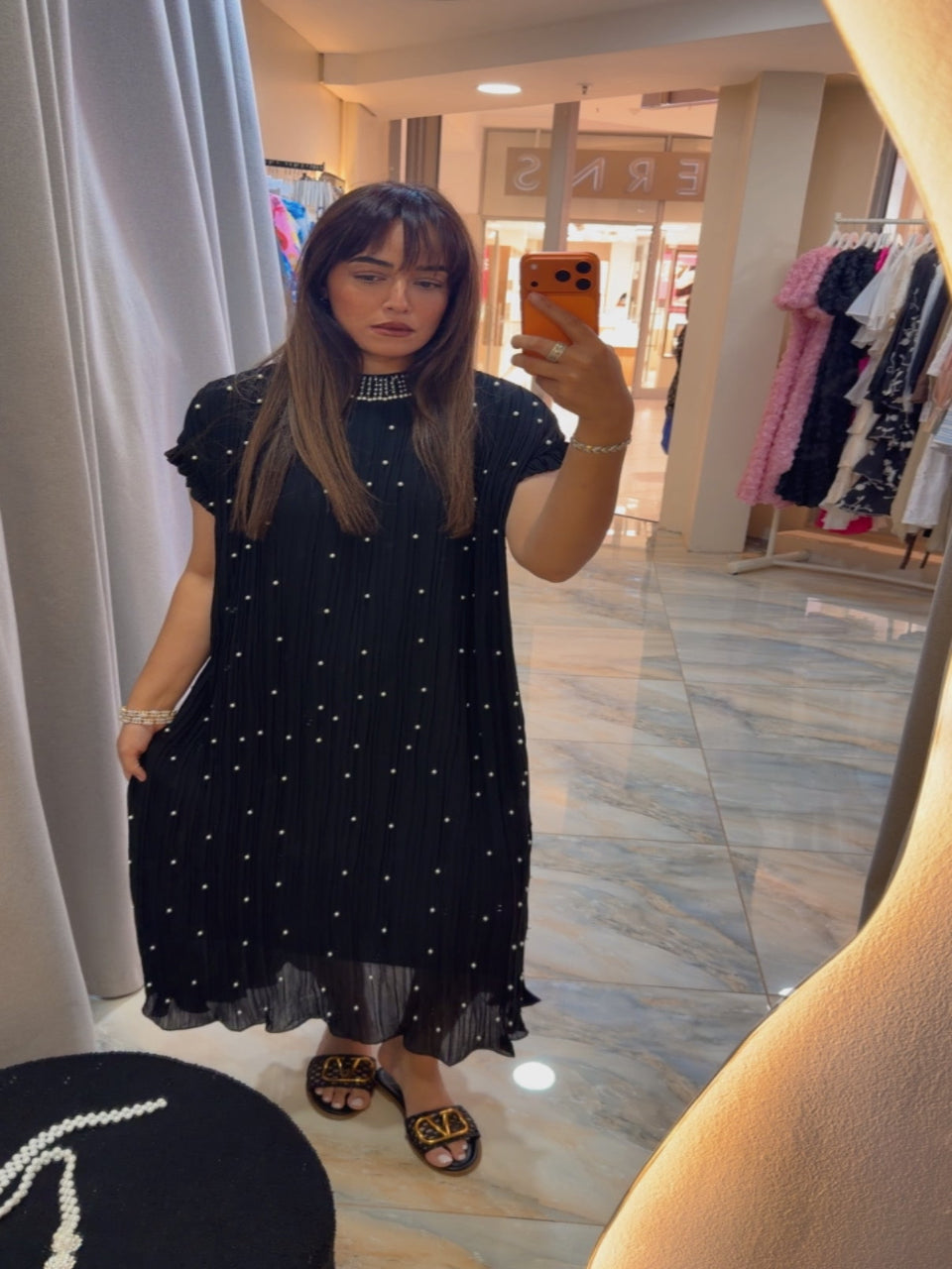 Pearl Whisper Dress Black