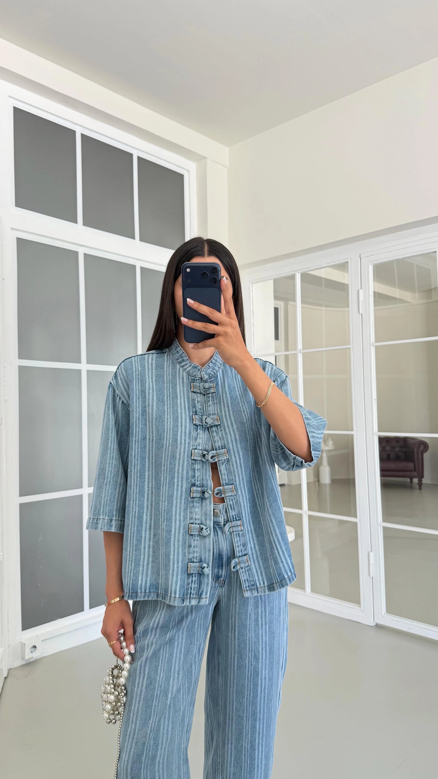 Pinstripe Tencel Set