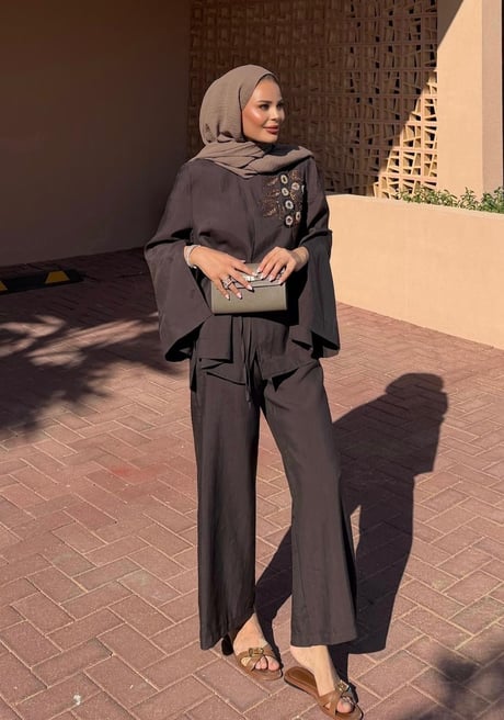 The Sahara Tie-Waist Co-Ord Set Chocolate Brown