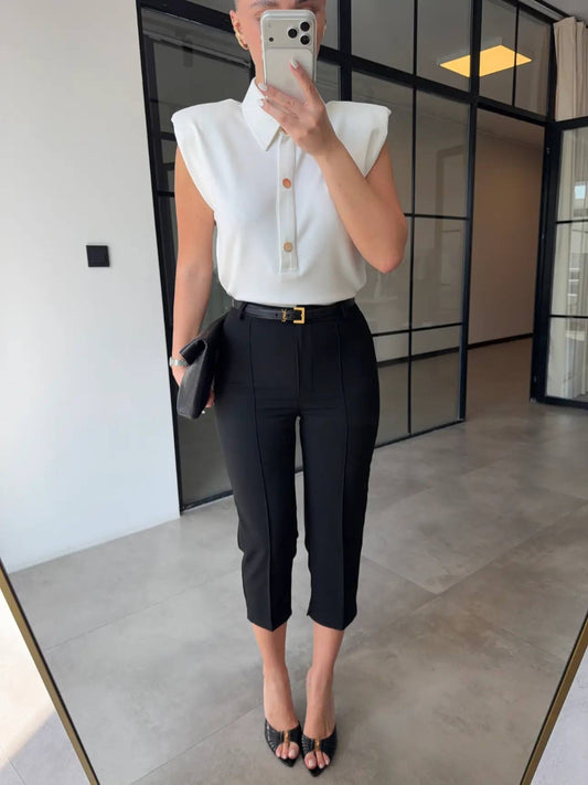 Tailored Capri Pants Black