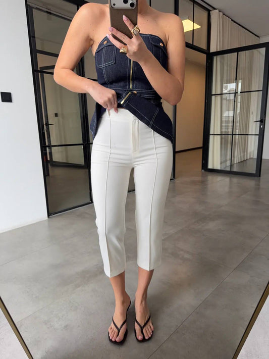 Tailored Capri Pants White