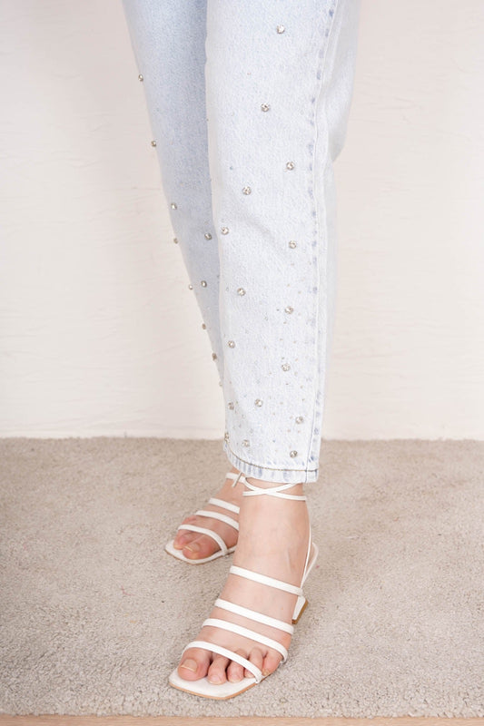 Blue Stone Detailed Jeans