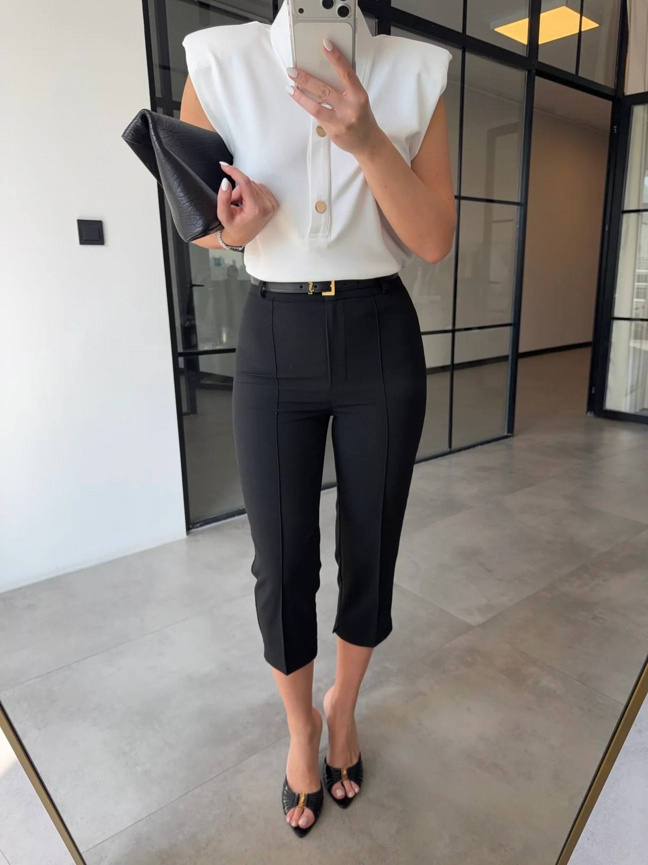 Tailored Capri Pants Black