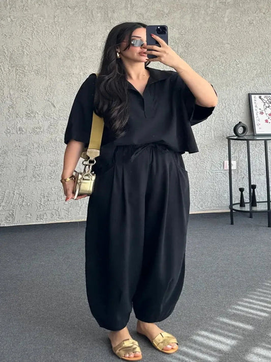 Polo Lounge Set Black