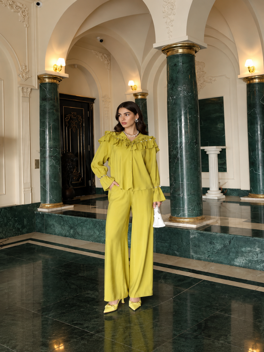 The Camille Cotton Set Chartreuse