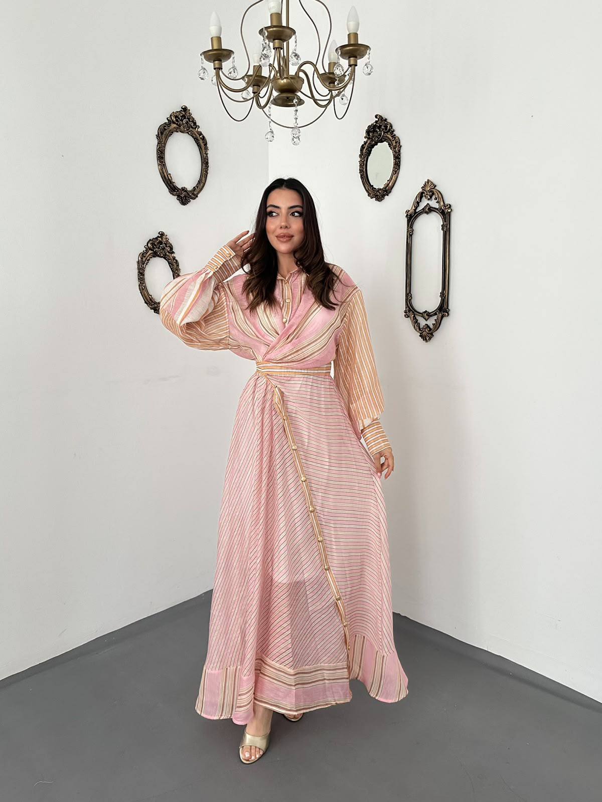 The Solene Stripe Maxi – Pink 10 day delivery time