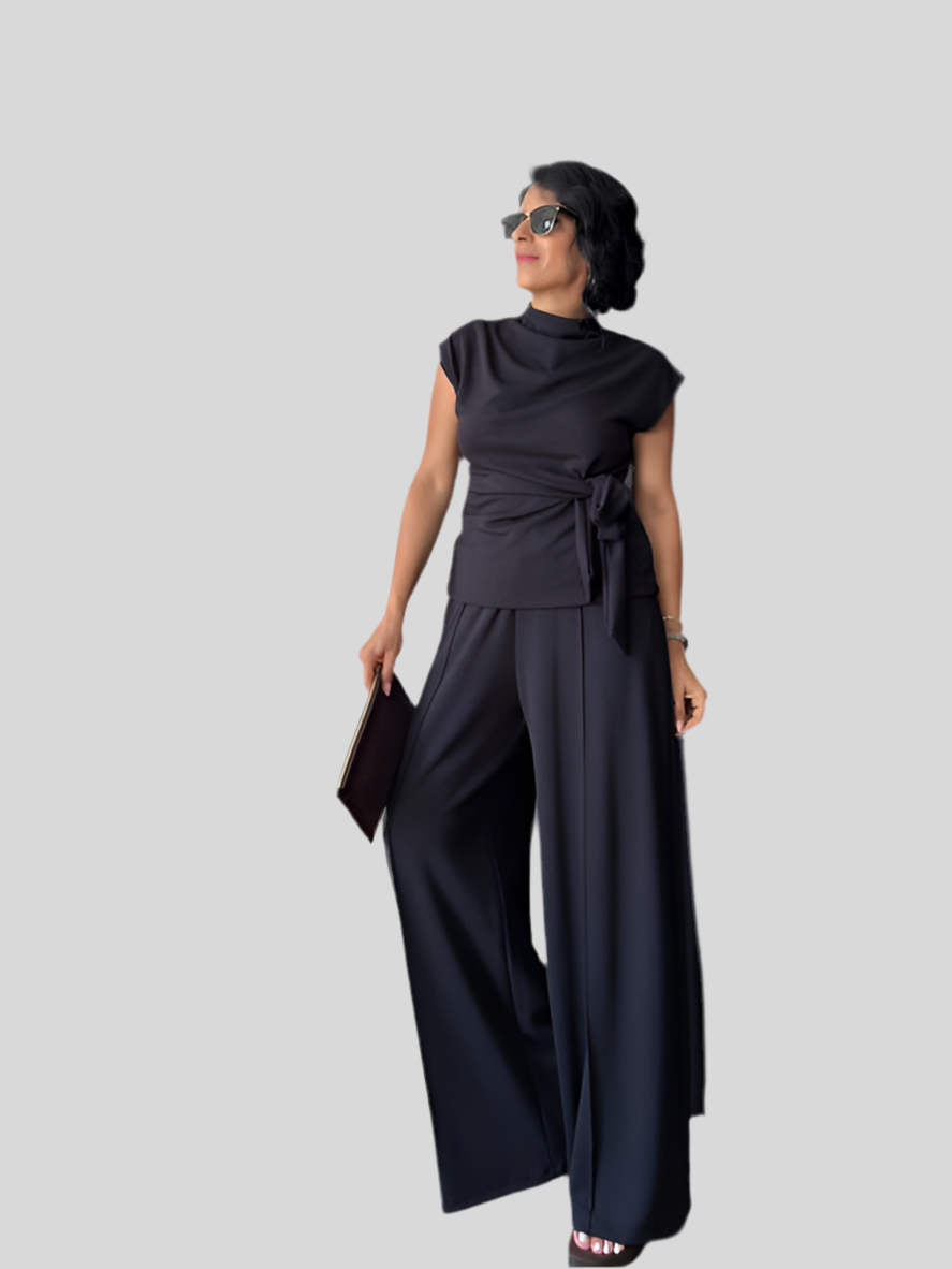 Modal High-Neck Drape Set