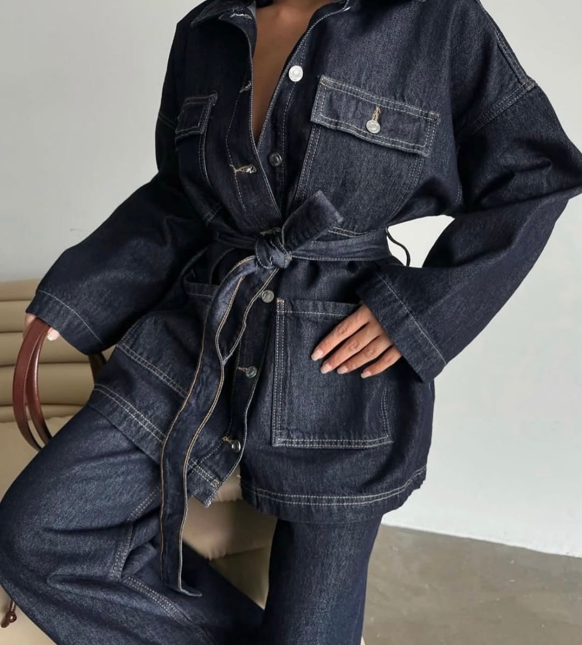 Viral Denim Utility Co Ord