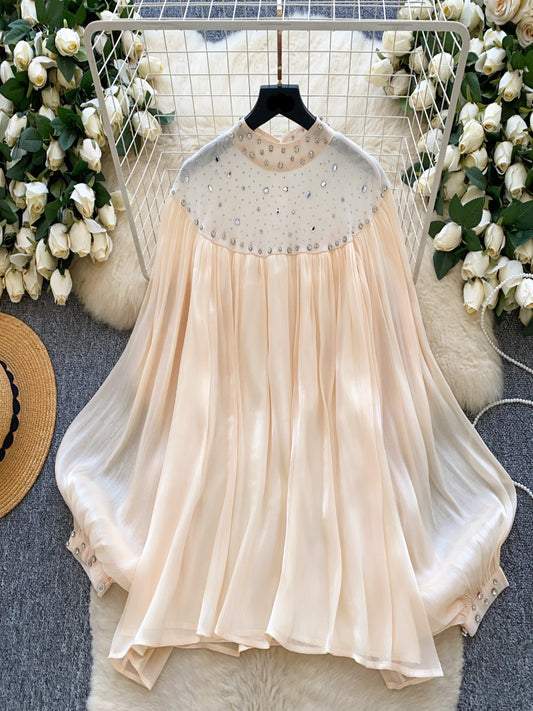 The Amira Embellished Blouse Beige - Std Size