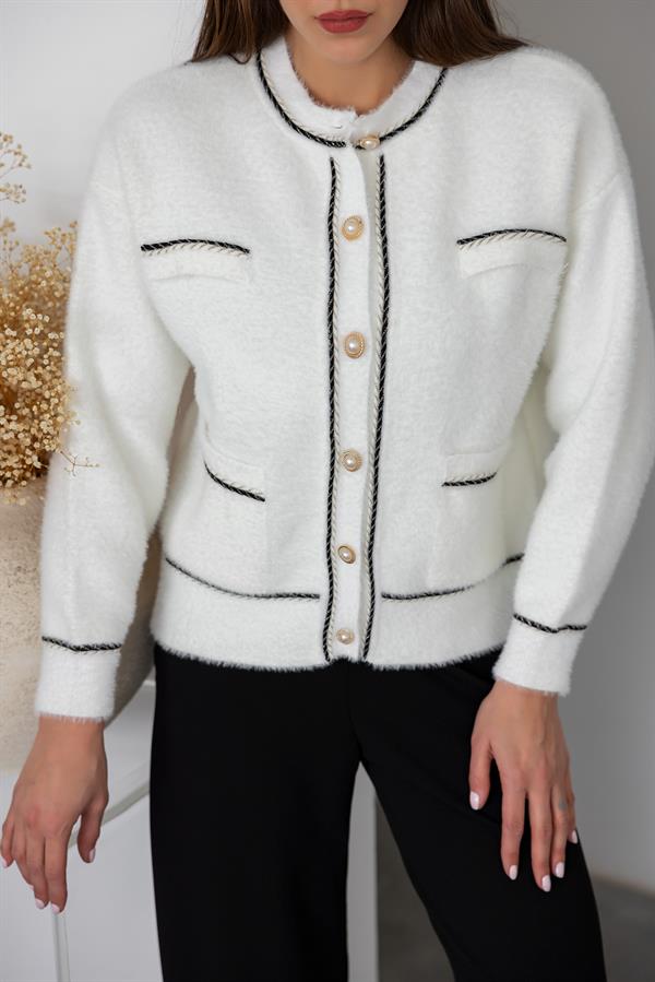 Premium White Chanel Inspired Cardigan