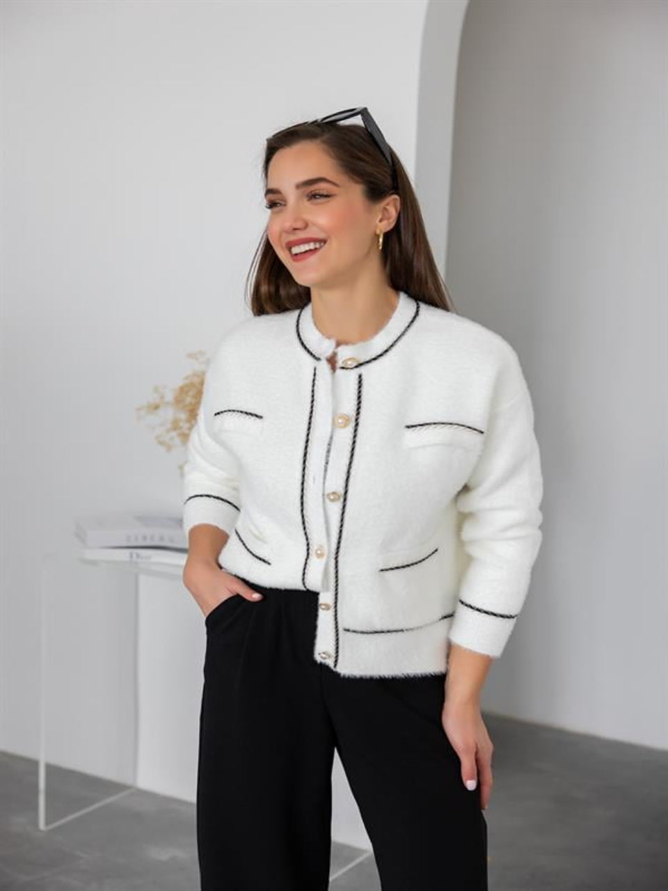Premium White Chanel Inspired Cardigan