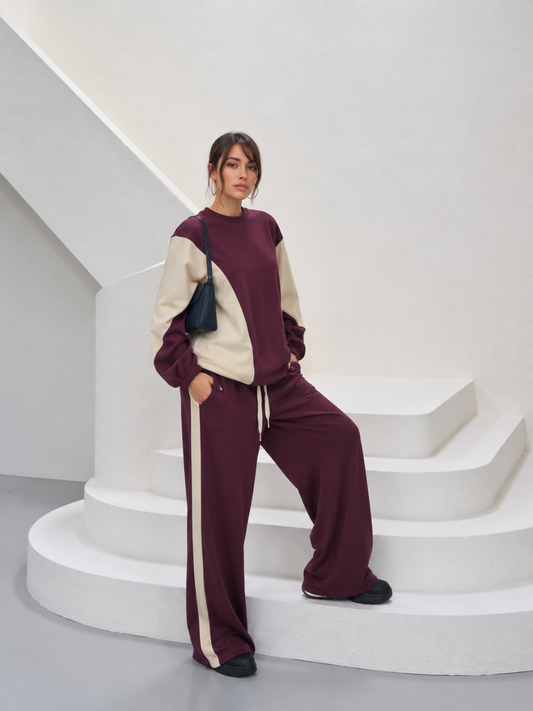 Burgundy Contrast Lounge Set